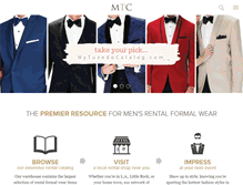 Tablet Screenshot of mytuxedocatalog.com